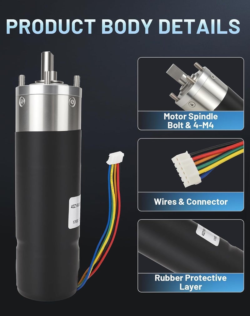 Radvik 236575 RV in-Wall Slide-Out Motor Compatible with Lippert Schwintek Systems, 300:1 High Torque Gear Ratio, IG-42 Motor Assembly, 12V DC - Image 4